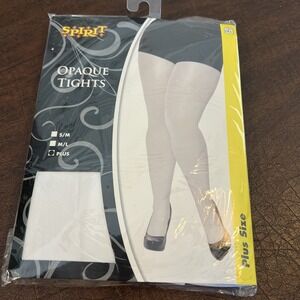 Spirit Halloween Opaque Plus Size Costume Tights White